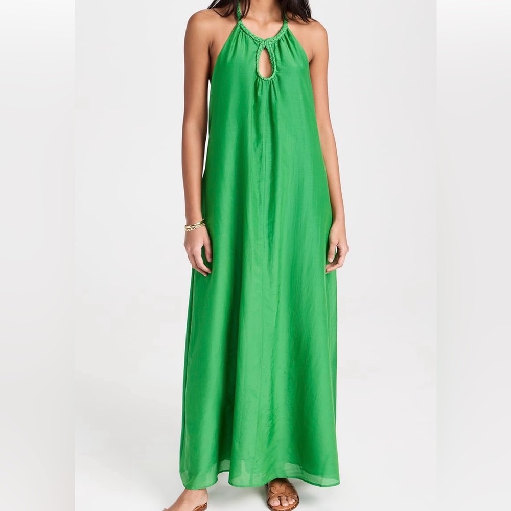 XIRENA Emerald Green Drue Halter Dress